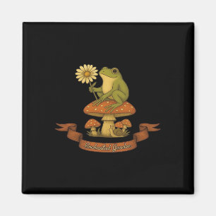 Gartenfrosch im Fairycore-Cottagecore-Stil Magnet