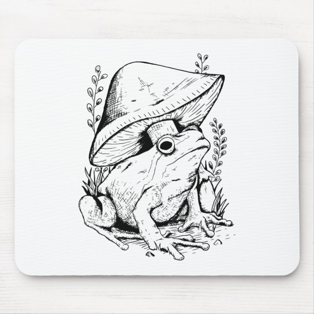 Gartenfrosch unter einem Pilz Mousepad (Vorne)