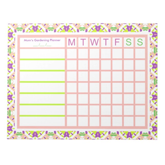 Gartengarten baut Ihren eigenen Planerplan Notizblock (Vorderseite)