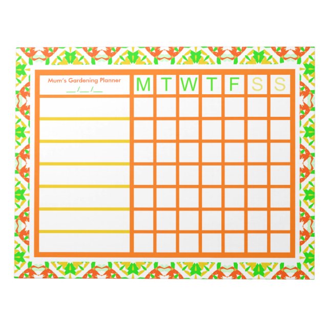 Gartengarten baut Ihren eigenen Planerplan Notizblock (Vorderseite)