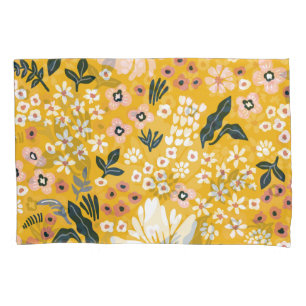 Gartengarten Blume: Gelber Vintager Charme. Kissenbezug