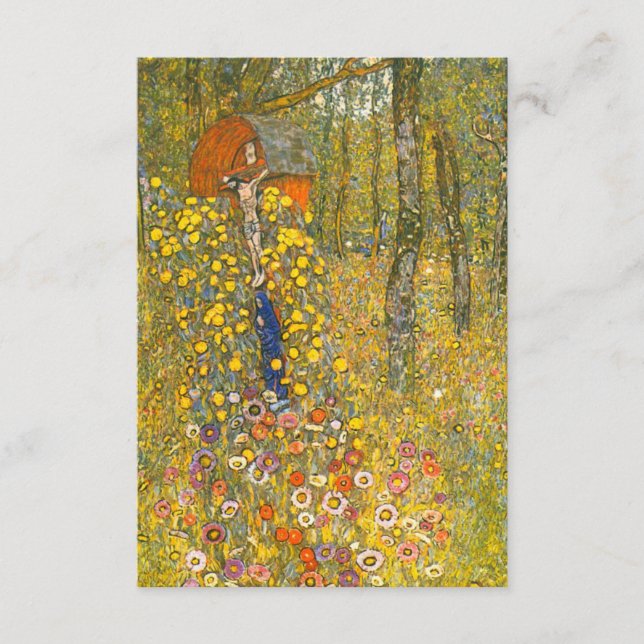 Gartengarten Gustav Klimt mit Crucifix Begleitkarte (Vorderseite)
