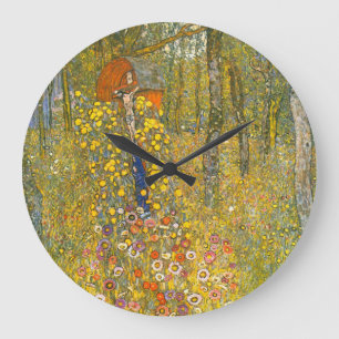 Gartengarten Gustav Klimt mit Crucifix Große Wanduhr
