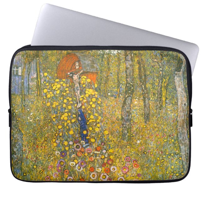 Gartengarten Gustav Klimt mit Crucifix Laptopschutzhülle (Vorderseite)