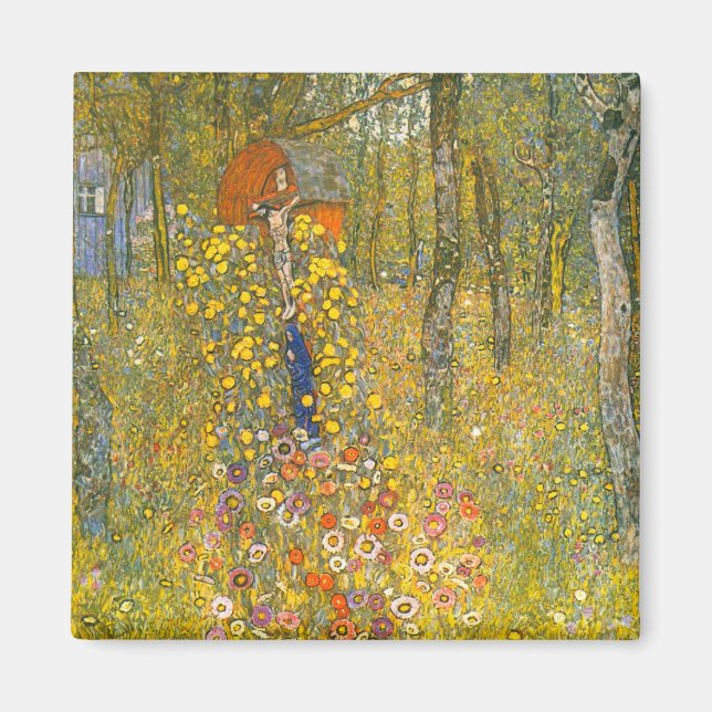 Gartengarten Gustav Klimt mit Crucifix Magnet (Vorne)