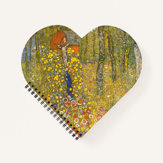 Gartengarten Gustav Klimt mit Crucifix Notizbuch (Vorderseite)