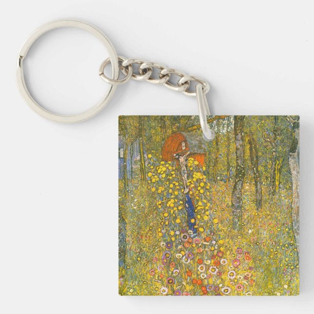 Gartengarten Gustav Klimt mit Crucifix Schlüsselanhänger (Vorderseite)