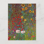 Gartengarten Gustav Klimt mit Sonnenblumen Postkar Postkarte<br><div class="desc">Der Bauerngarten Gustav Klimt mit der Postkarte Sonnenblumen. Ölmalerei auf Leinwand von 1905-06. Obwohl Klimt für seine goldene Periode, die klassische Werke wie The Kiss und Portrait von Adele Bloch Bauer produzierte, am meisten geschätzt wird, produzierte der Künstler auch einige unglaublich charmante Landschaftsmalereien. Die Gartenfarm mit Sonnenblumen verfügt über einen...</div>