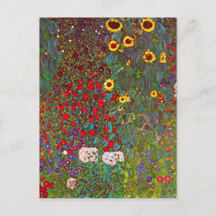 Gartengarten Gustav Klimt mit Sonnenblumen Postkar Postkarte