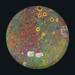 Gartengarten Gustav Klimt mit Sonnenblumenmoor Magnet<br><div class="desc">Der Bauerngarten Gustav Klimt mit Sonnenblumenmagnet. Ölmalerei auf Leinwand von 1905-06. Obwohl Klimt für seine goldene Periode, die klassische Werke wie The Kiss und Portrait von Adele Bloch Bauer produzierte, am meisten geschätzt wird, produzierte der Künstler auch einige unglaublich charmante Landschaftsmalereien. Die Gartenfarm mit Sonnenblumen verfügt über einen blühenden Sommergarten...</div>
