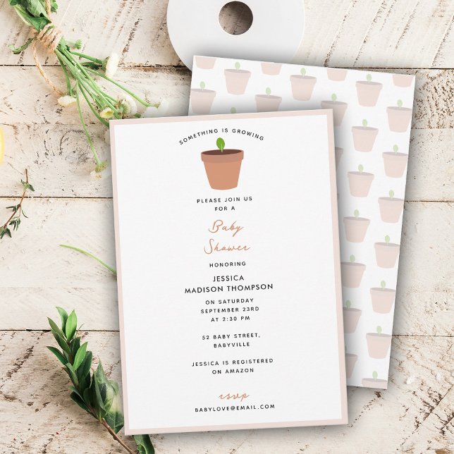 Gartengarten Kinderdusche Party Thema Einladung (Gardening Garden Baby Shower Party Theme Invitation)