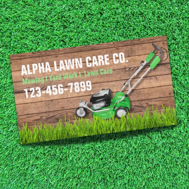 Gartengarten Landschaft Landschaftsbild Grasmähen Visitenkarte (Yard Lawn Care Landscape Landscaping Grass Mowing Business Card)