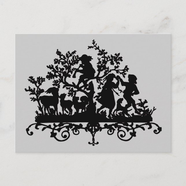 Gartengarten Party mit Kindertanz Postkarte (Vorderseite)