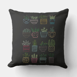 Gartengarten Party mit Töpfen und Blume Kissen