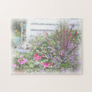 Gartengarten Wasserfarben Malerei Puzzle