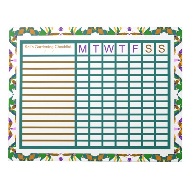 Gartengartenbauplaner Notizblock (Vorderseite)