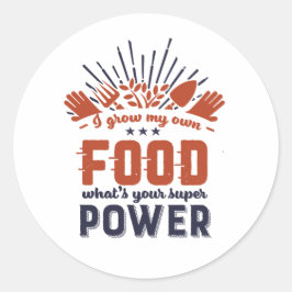 Gartengartenkostgarten Ich baue mein eigenes Essen Runder Aufkleber