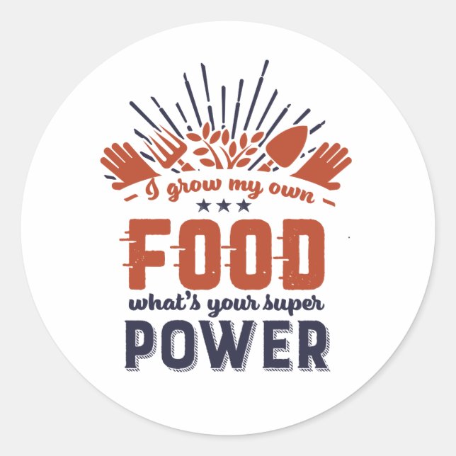 Gartengartenkostgarten Ich baue mein eigenes Essen Runder Aufkleber (Vorderseite)