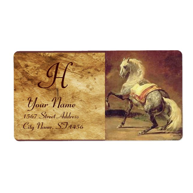 GARTENGEFÜLLTES GRIECHENHORSE-MONOGRAMM, braun (Vorne)