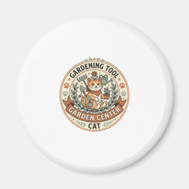 Gartengerät Garten Center Katze Gartengerät Ga Magnet (Vorne)