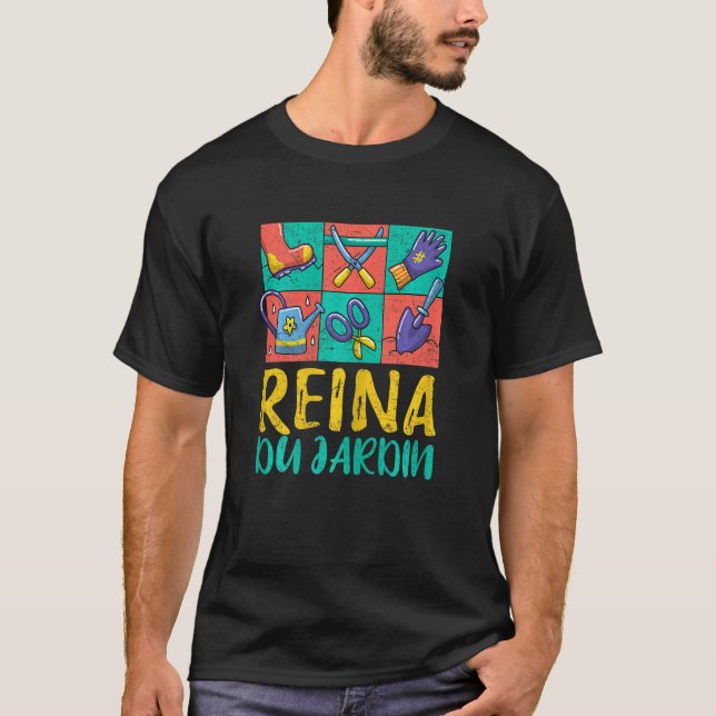 Gartengeräte Dame Mädchen Gärtnerin Landwirtschaft T-Shirt (Vorderseite)