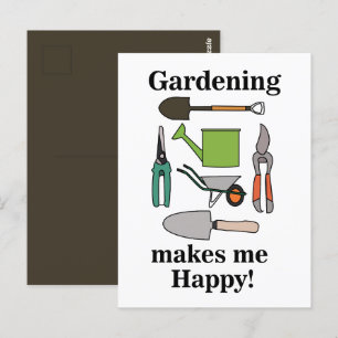 Gartengeräte Gartenarbeit Postkarte