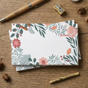 Gartengeräte & Wildblumen-Randgestaltung Post-it Klebezettel