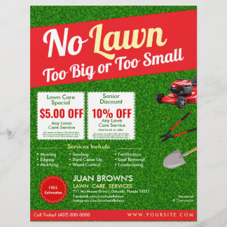 Gartengestaltungsdienste | Rasenpflege & Gartendes Flyer