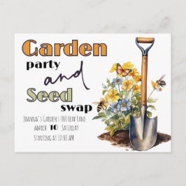 Gartengewächse Party und Samentausch Einladungspostkarte