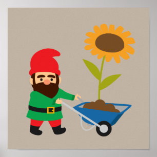 Gartengnome niedliches Gartenthema Poster