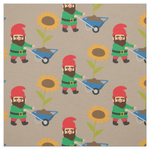 Gartengnome niedliches Gartenthema Stoff