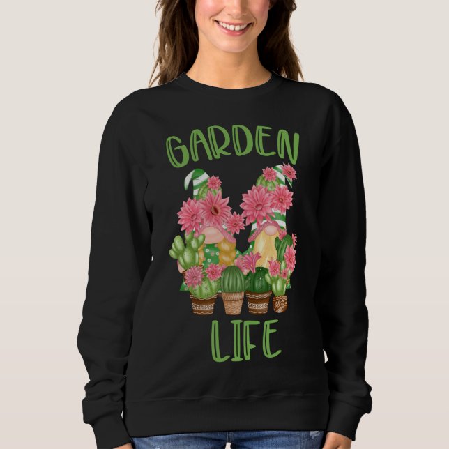 Gartengomben mit gepolsterten Pflanze Spaß Gartenh Sweatshirt (Vorderseite)