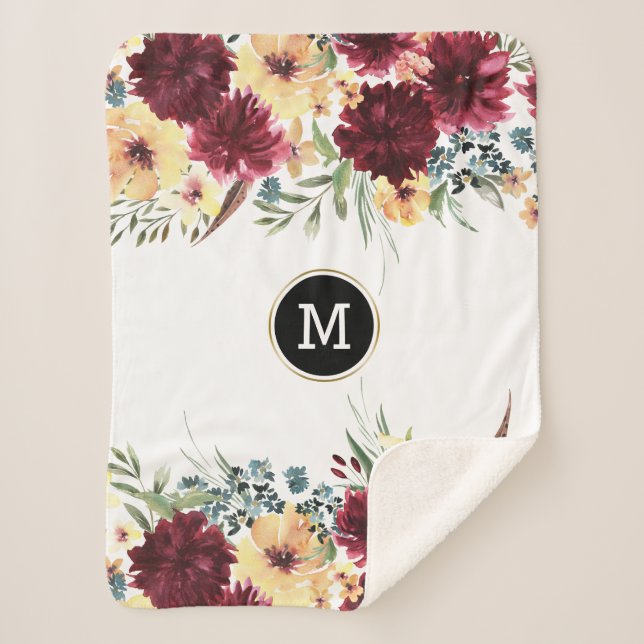 Gartengrenzen Blume tiefrot & gelb Sherpadecke (Vorderseite)