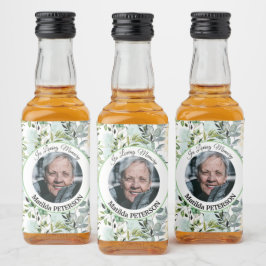 Gartengrün Blätter Beerdigung Alkoholflaschenetikett