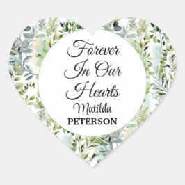 Gartengrün Blätter Beerdigung Herz-Aufkleber