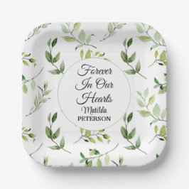 Gartengrün Blätter Beerdigung Pappteller