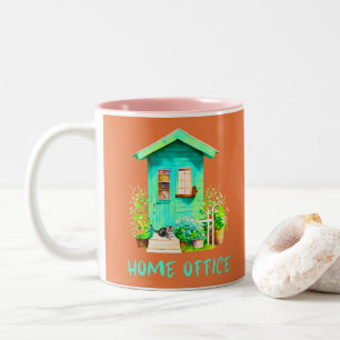 Gartenhäuschen für das Home Office Zweifarbige Tasse