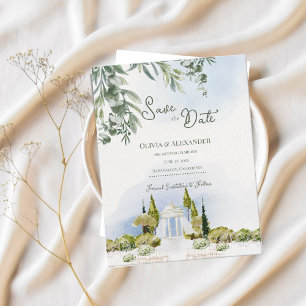 Gartenhochzeit im Estate Pavilion Save the Date Ankündigung