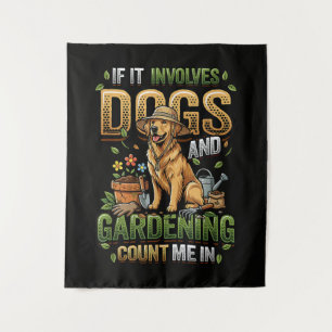 Gartenhund, wenn es Hunde und Gartenarbeit beinhal Wandteppich