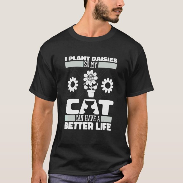 Gartenkatze   Gärtnerin Daisy Gärtnerei T-Shirt (Vorderseite)