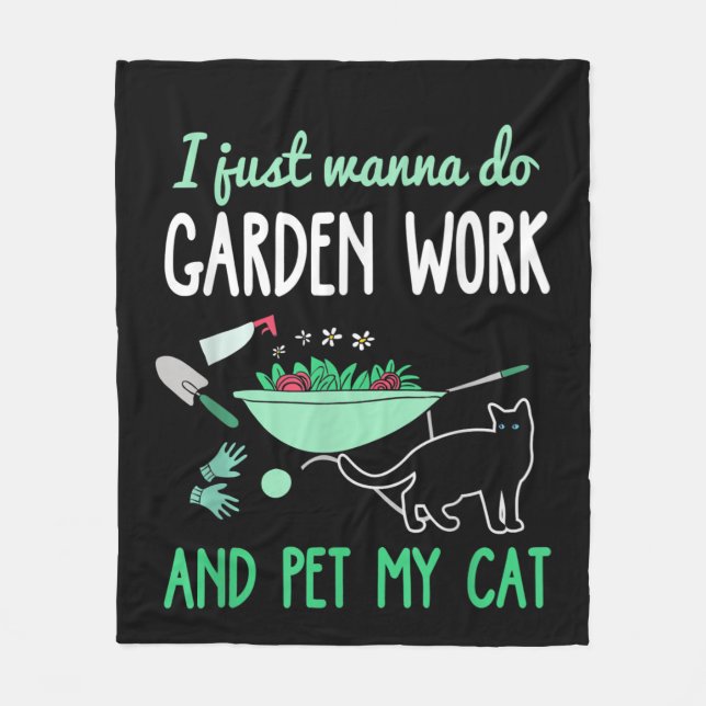 Gartenkatze Lover | Funny Garden Work Gift Fleecedecke (Vorderseite)