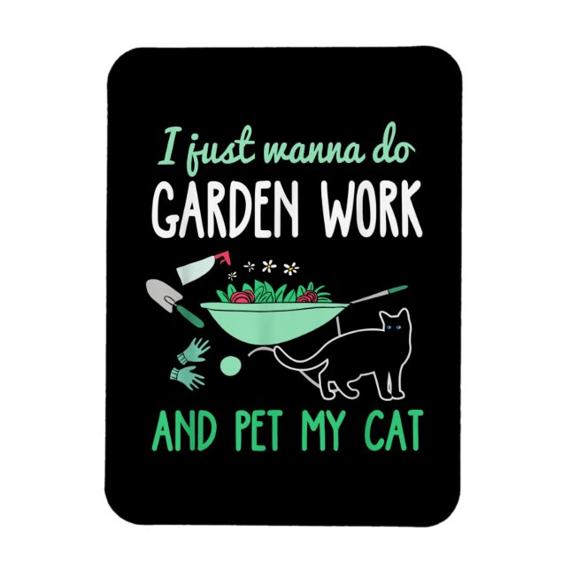Gartenkatze Lover | Funny Garden Work Gift Magnet (Vertikal)