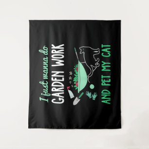 Gartenkatze Lover Funny Garden Work Gift Wandteppich