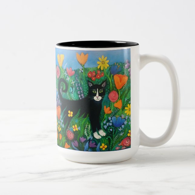 Gartenkatze Zweifarbige Tasse (Rechts)