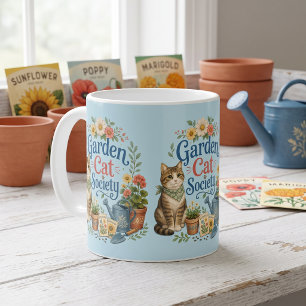 Gartenkatzen-Gesellschaft Cottagecore Florales Kaffeetasse