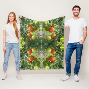Gartenkirsche Tomaten Natur Kunst Muster Fleecedecke
