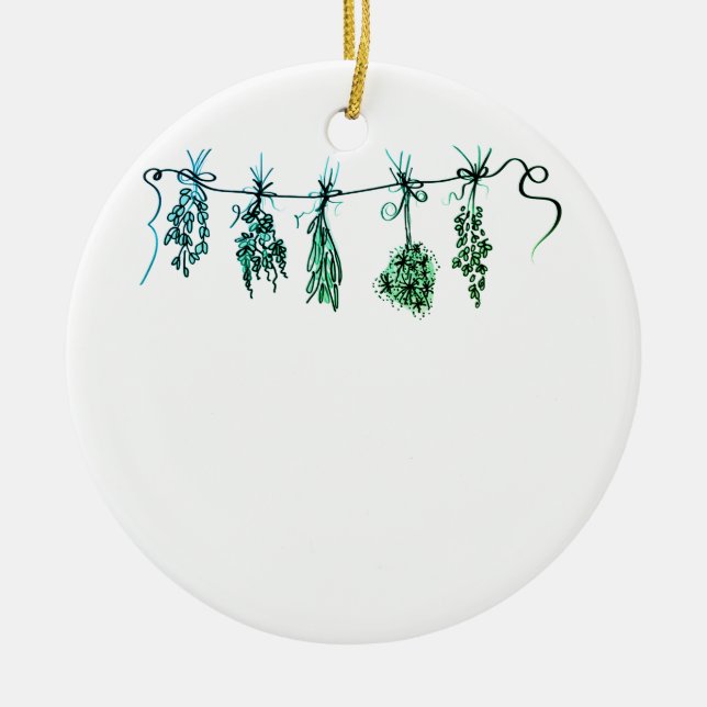 Gartenkräuter botanischer Boho Keramikornament (Vorne)