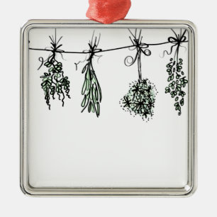 Gartenkräuter botanischer Boho Ornament Aus Metall