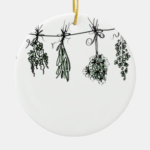 Gartenkräuter Keramik Ornament