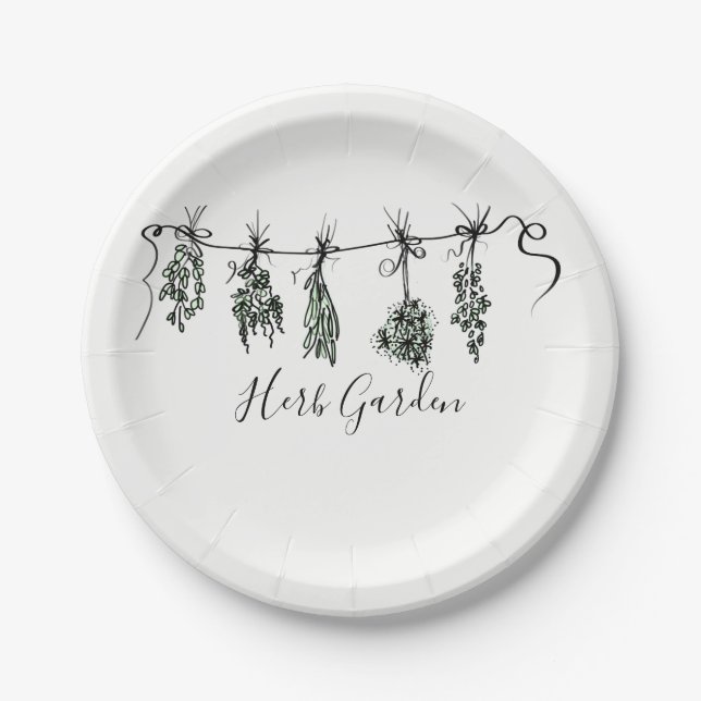 Gartenkräuter Pappteller (Vorderseite)